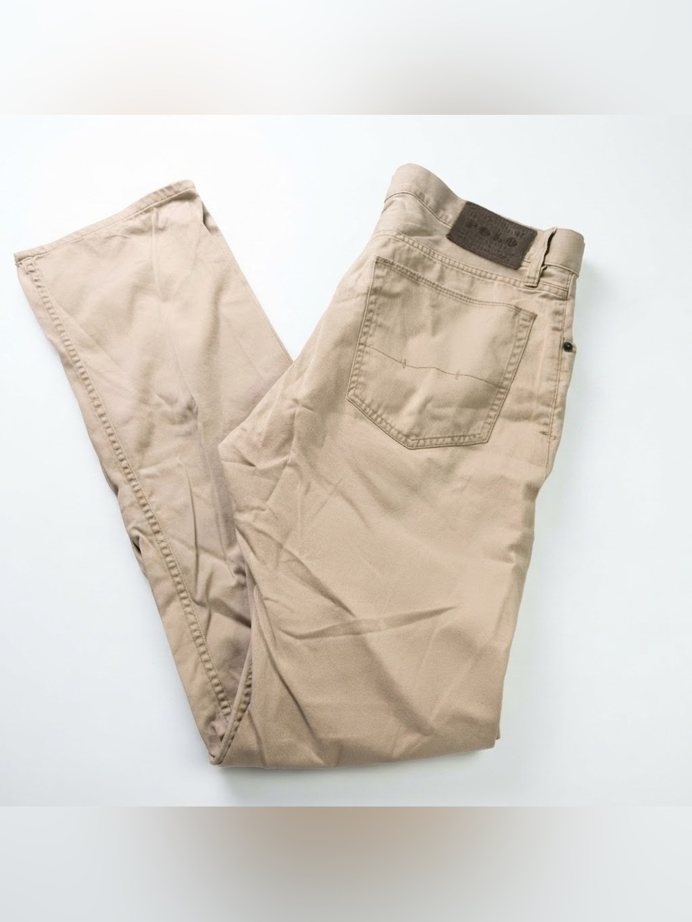 Polo Ralph Lauren 650 Straight Chino Pants Khaki Beige Men 34x34